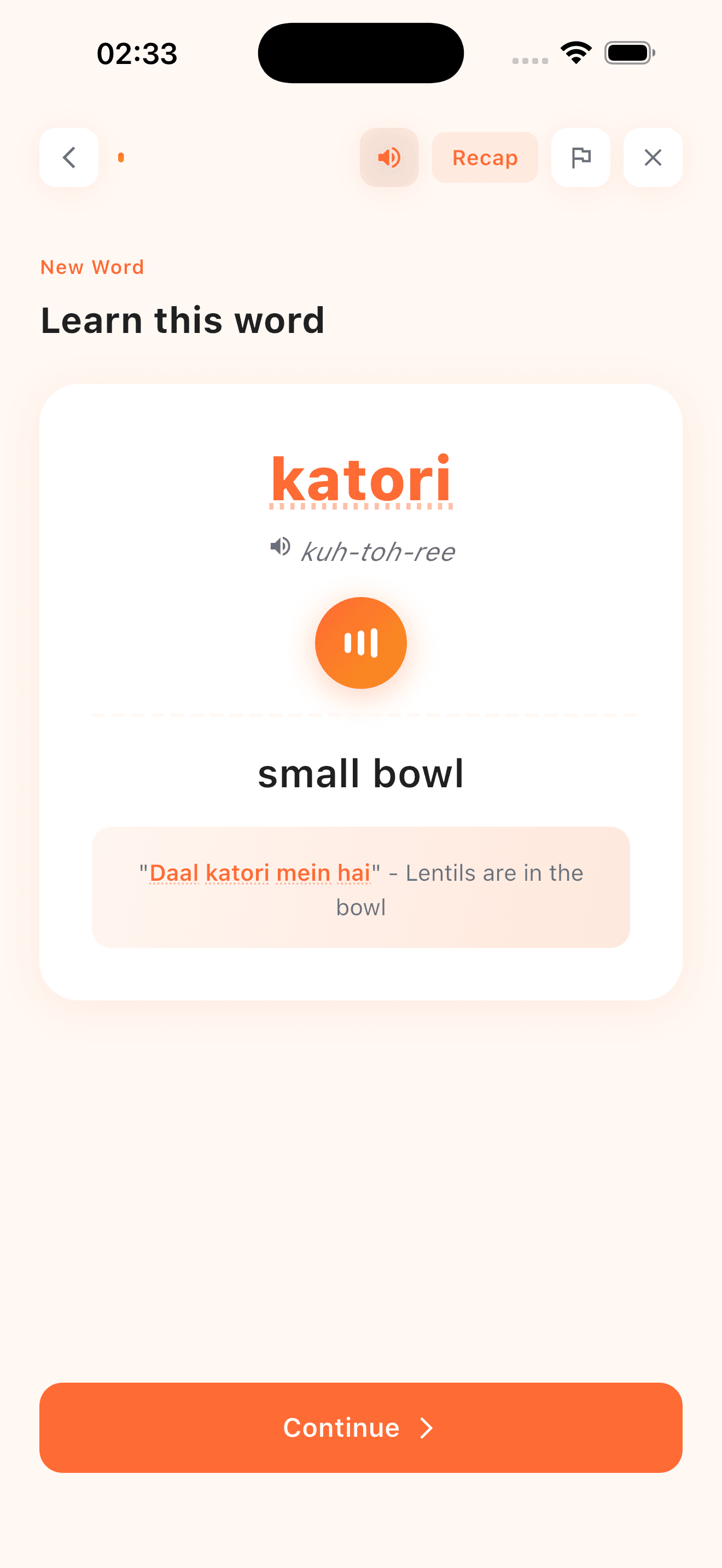 Learn the actual phrases